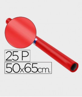 Papel charol rojo Sadipal 50x65 cm, 25 hojas