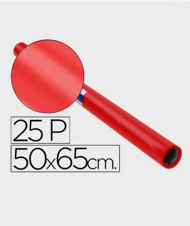 Papel charol rojo Sadipal 50x65 cm, 25 hojas