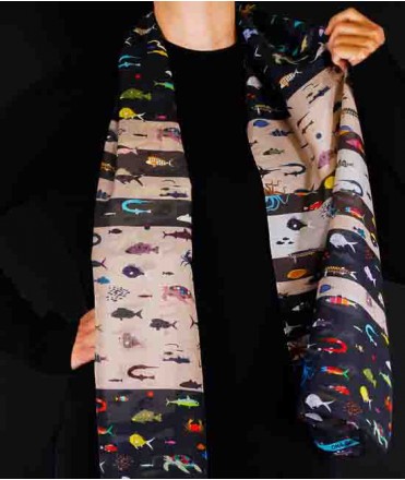 Pañuelo Mar, negro y beige