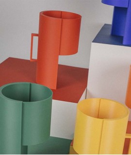 Lámpara de sobremesa Teula V01, rojo