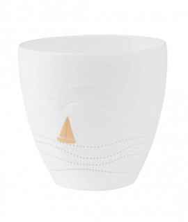 Portavelas Porcelana Barco