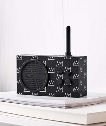 Radio Tykho 3 Lexon x Jean-Michel Basquiat Crown, negre 
