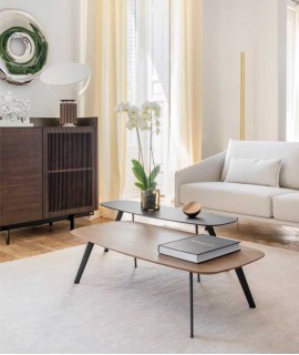 Mesa Solapa, nogal. 58x118x36 cm.