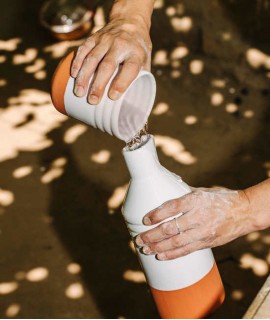 Set de 2 Vasos de Cerámica, Blanco