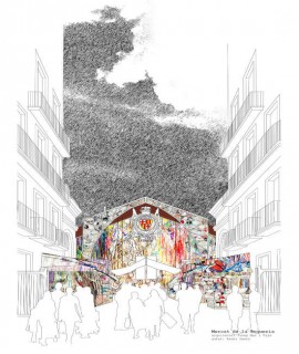 Lamina A3 Mercado de la Boquería