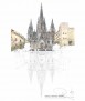 Lamina A6 Catedral de Barcelona reflejo