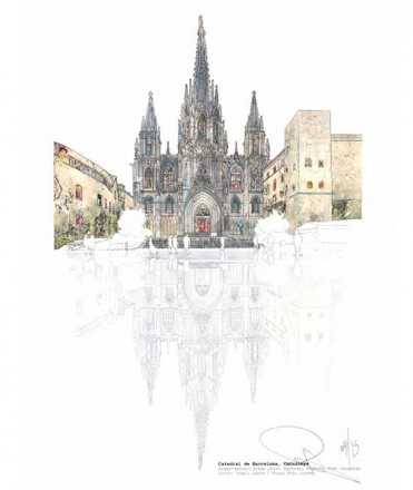 Lamina A5 Catedral reflejo
