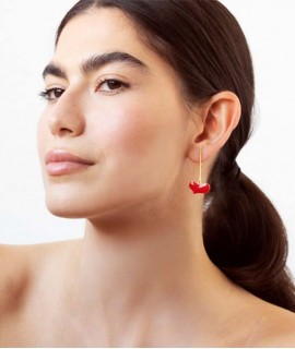 Pendientes dorados corazón colgante Miró