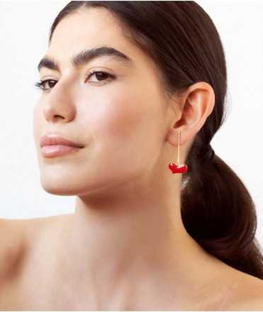 Pendientes dorados corazón colgante Miró