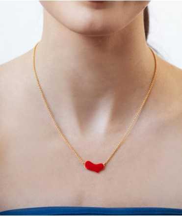 Collar dorado corazón rojo Miró