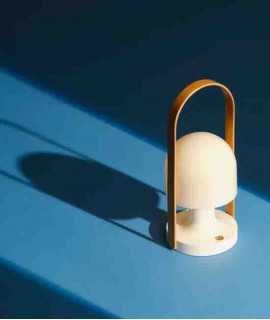 Lámpara Follow me, acabado blanco marfil brillante