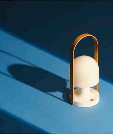 Lámpara Follow me, acabado blanco marfil brillante