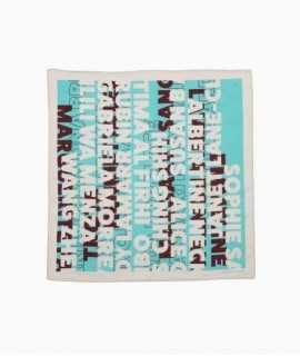 Pañuelo Judy, 66x66 cm - Chocolate/turquesa