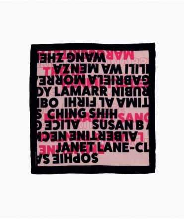 Pañuelo Judy, 66x66 cm - fucsia/negro