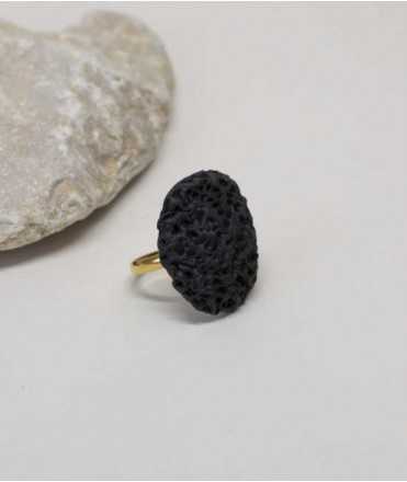 Anillo Coral Negro Ajustable