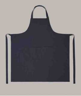 Davantal amb tires de cuir, blau