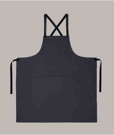 Delantal con tiras de cuero, gris