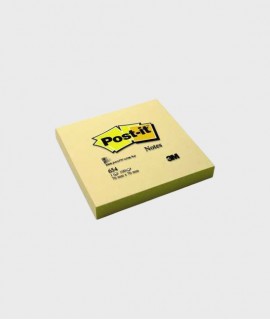 Bloc de notes adhesives Post-it. Mida: 7,6x7,6 cm. 100 fulls.