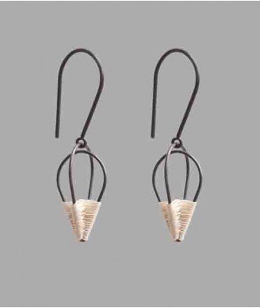 Pendientes Candela C, oxidada y trenzada