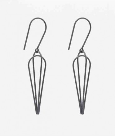 Pendientes Candela S, plata oxidada