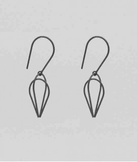 Pendientes Candela C, plata oxidada