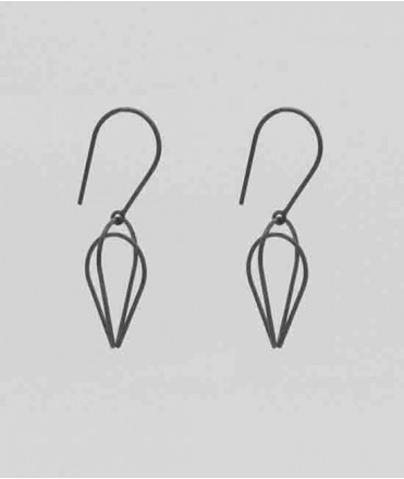 Pendientes Candela C, plata oxidada