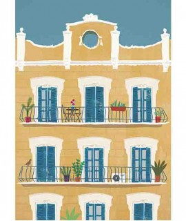 Làmina façana Eixample, groc 30x40 cm.