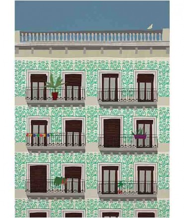Làmina façana Eixample, verd 30x40 cm. 