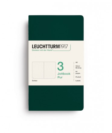 Jottbook A6 Forest Green. Dot Grid - Set de 3