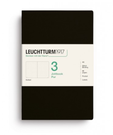 Jottbook A5 Negre. Dot Grid - Set de 3