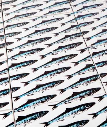 Mural de rajoles autoadhesives Sardines, 4 u. 