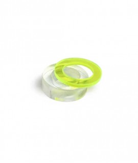 Anells rodons, transparent + verd 