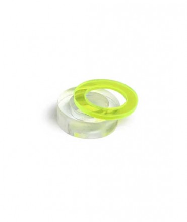 Anells rodons, transparent + verd 
