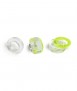 Anells rodons, transparent + verd 