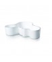 Centre de taula. Mides: 5 x 19,5 cm. Color blanc