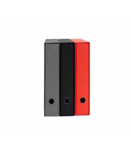 Carpeta d'anelles amb funda, negre. Mida foli, llom 5 cm.